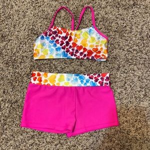 2 piece girls gymnastics outfit